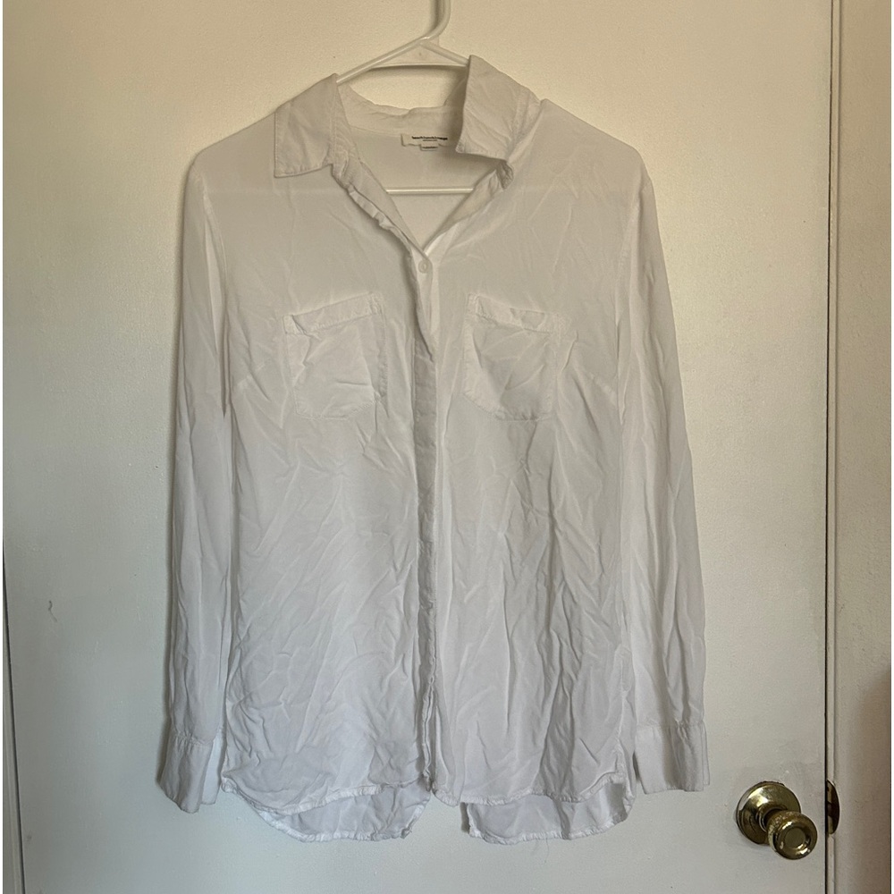 White Beach Lunch Lounge Button Up Shirt